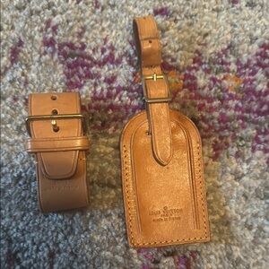 Louis Vuitton Tan Leather Luggage Tag